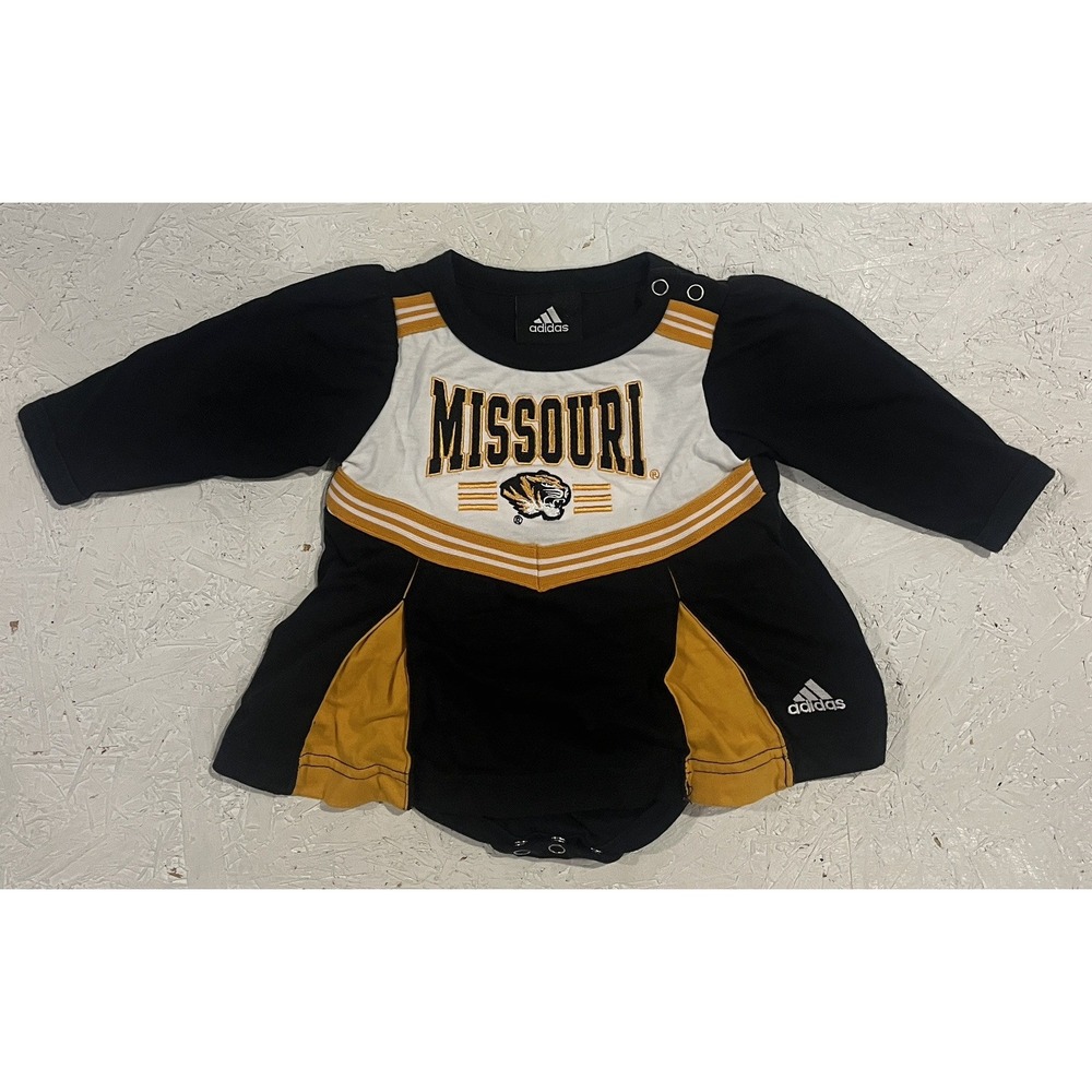 Vintage Adidas Mizzou Missouri Tigers Cheer Jersey Shirt Skirt Youth Size 6/9 M